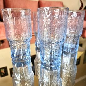 Indiana Glass Light Blue Textured Glasses